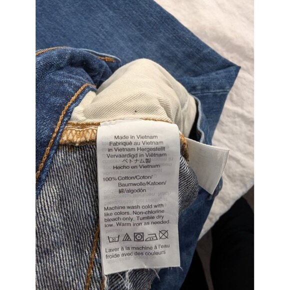 Madewell women's W31 L 32 slim dark wash denim jeans 100% cotton mid rise O9 - Picture 9 of 10